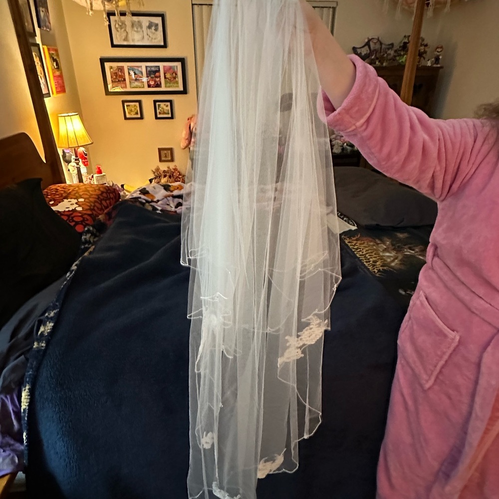 Alencon Lace Appliqué Veil